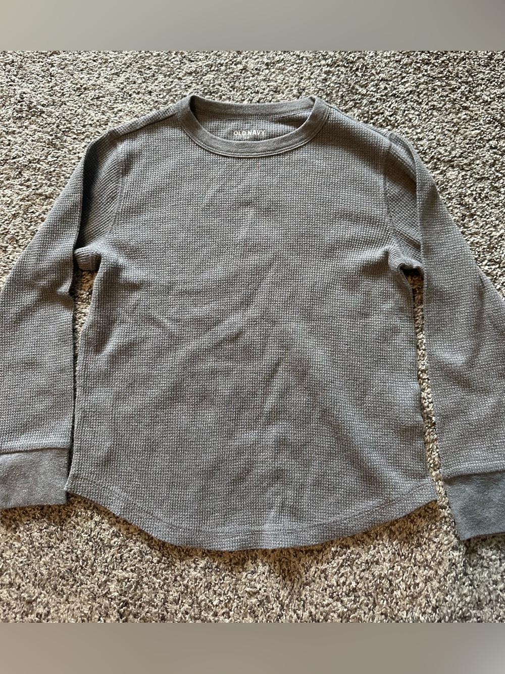 Old Navy Kids' Heather Gray Waffle-Knit Long Sleeve Tee